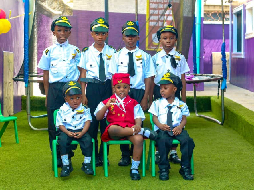 Pupils dressed as pilots