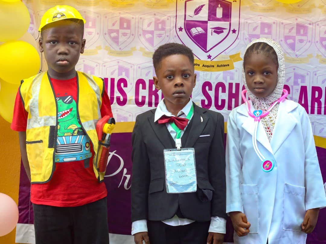 Pupils presenting during a school event
