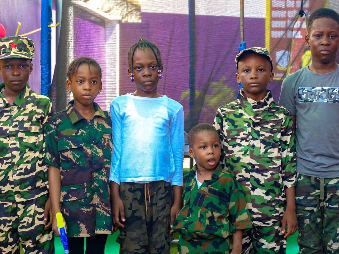 Pupils dressed for a school celebration
