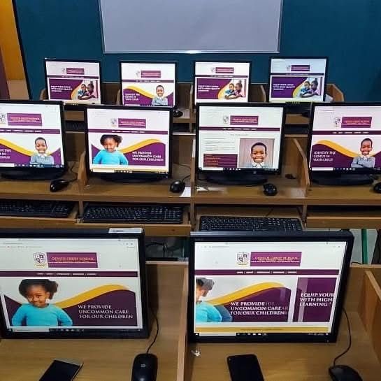 ICT lab computers at Genius Crest School