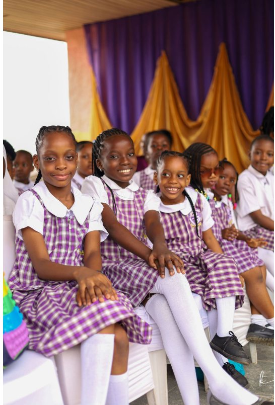 Pupils seated at school event