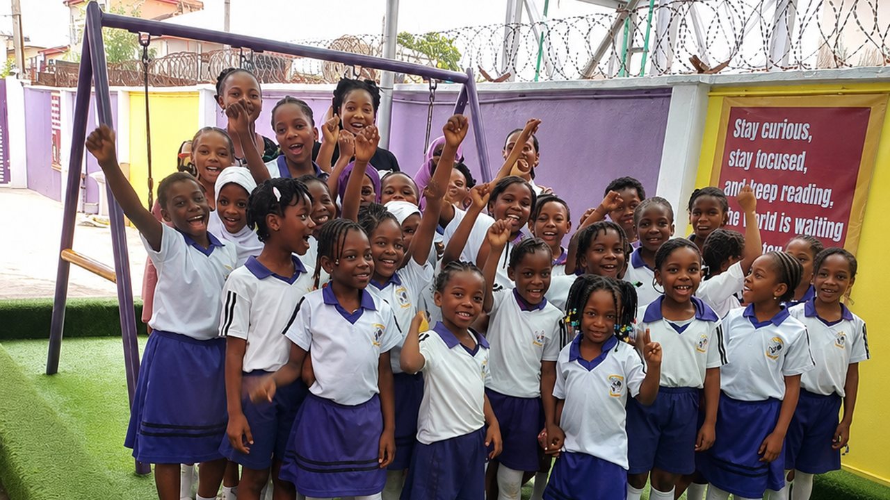 Genius Crest School pupils in sports wear